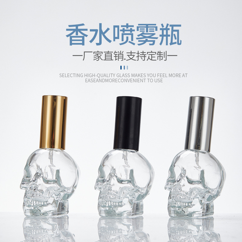 Perfume Fragrance Story - 30/50/100ml Creative Skull Glass Spray Bottle,